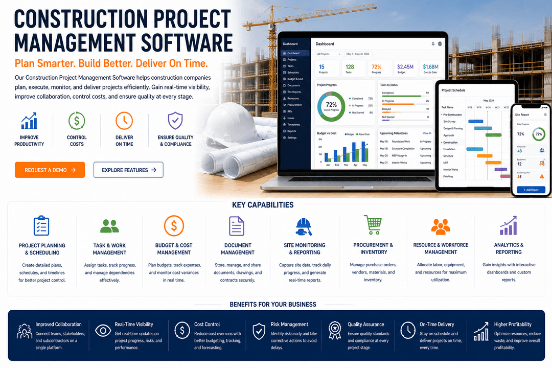 Construction Project Management Software - Real Estate Construction software solution